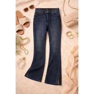 Judy Blue Slim Bootcut Jeans Side Slit Dark Wash Stretch High Rise 13/31